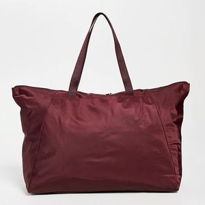 Sac fourre-tout pliable en nylon pour femme, grand format, personnalisable avec logo, résistant à l'eau, réutilisable, avec fermeture éclair, pour la plage, les week-ends, l'été et l'automne - Product Image 1