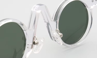 PES2 Fashion Round Acetate Sunglasses Men Transparent Personality Shade Sun Glasses Trendy Tortoise Retro UV400 Glasses Driving