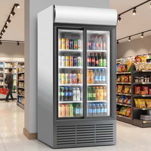 Refrigerador vertical para bebidas, puerta de vidrio doble, 948 L, Comercial - Product Image 3