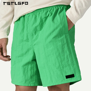 Shorts surdimensionnés vintage pour hommes en couleur unie personnalisée, tissu recyclé, séchage rapide, vêtements de sport, polyester, nylon, respirant, salle de sport - Product Image 4