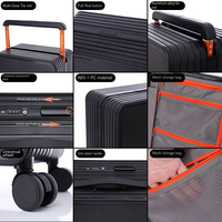 Valise à roulettes universelle à poignée large de 24 pouces, en PC durable, pour tous les voyages