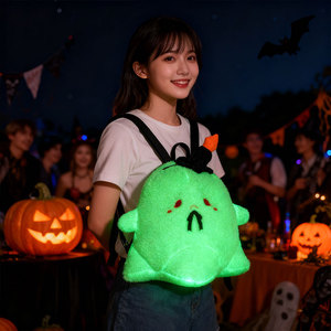 Mochila de Peluche Luminosa Personalizada con Mochila Extraíble, Iluminación Brillante en la Oscuridad, Mochila de Fantasma de Halloween, Mochila de Peluche Diaria para Niñas - Product Image 4