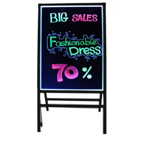 Writing slate board LED writing sign board with tempered glass best for shop promotion