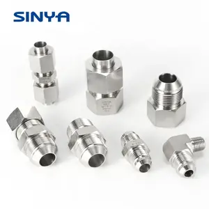 Hydraulic Fittings Supplier 3/4JIC Nut Ferrule Compression Tube Fittings Hydraulic Stainless Steel 37 Degree Flare UnionTube Fittings Union JIC Fittings