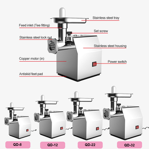 Machine à hacher la viande <span class=keywords><strong>électrique</strong></span> en acier inoxydable QDMECH, hachoir à viande commercial - Product Image 3