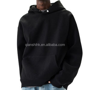 Pull noir de haute qualité Hoodies Heavyweight Premium French Terry Hoodies 100% coton Hommes Cropped Essentials Hoodie - Product Image 1