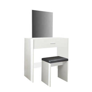 White Victorian Glam Small <strong>Narrow</strong> Simple Designs <strong>Dressing</strong> Vanity Organizer Makeup Desk Chairs for Makeup <strong>Table</strong> - Product Image 4