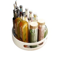 Étagère de rangement multifonctionnelle à 360 degrés, style moderne, double niveau, pour épices de cuisine, assaisonnement ménager