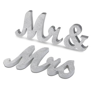 Accesorios DE BODA Letras inglesas Letras de madera rústicas <span class=keywords><strong>Mr</strong></span> & Mrs Sign Decoración de mesa de boda Proveedor de decoración de boda - Product Image 4
