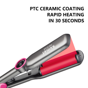 Rizador <span class=keywords><strong>de</strong></span> Pelo Profesional KEMEI Km-3128 con Revestimiento Cerámico PTC <span class=keywords><strong>de</strong></span> Calentamiento Rápido, 6 Temperaturas <span class=keywords><strong>Diferentes</strong></span>, Plancha <span class=keywords><strong>de</strong></span> Pelo <span class=keywords><strong>para</strong></span> Salón, Aparato <span class=keywords><strong>de</strong></span> Peluquería <span class=keywords><strong>para</strong></span> Uso Personal - Product Image 2