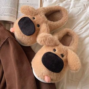 Nouveau mignon langue collant <span class=keywords><strong>chien</strong></span> pantoufles pour femmes anti-dérapant automne et hiver pantoufles poilues pour la maison <span class=keywords><strong>chaleur</strong></span> Couple Ins Style - Product Image 3