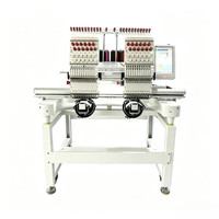 Machine à broder automatique informatisée à 2 têtes, 12 aiguilles, pour casquettes, t-shirts, chaussettes plates et usage domestique