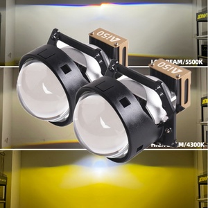 ไฟหน้าโปรเจคเตอร์ BI LED 3 สี 120W กำลังสูง อะไหล่รถยนต์ เลนส์ไฟสูงและไฟต่ำ พร้อมควบคุมผ่านแอป - Product Image 1