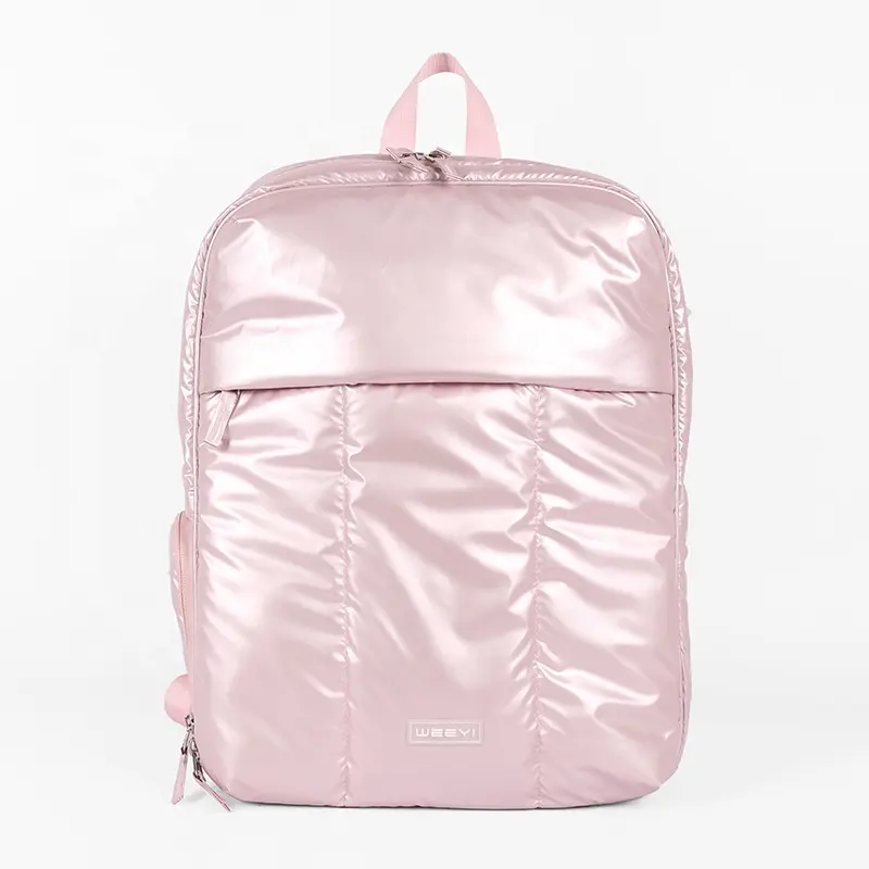 CHANGRONG Custom Women Pink Puffy Bag Mochila Impermeable Ligero Diseñador Travel Casual Daypack