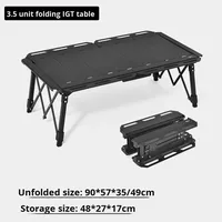 Table pliante tactique IGT Amano Custom Quick Open à 5 unités en aluminium pour l'extérieur avec accoudoirs pour le camping et les pique-niques