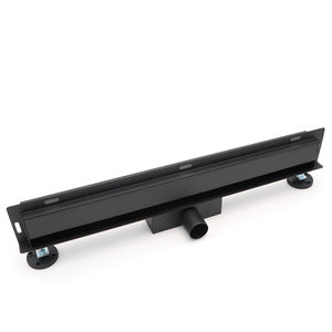 Drain de <span class=keywords><strong>douche</strong></span> <span class=keywords><strong>mural</strong></span> linéaire le plus populaire SS304 noir mat couvercle réversible 2 en 1 avec <span class=keywords><strong>siphon</strong></span> style moderne pour salle de bain - Product Image 1