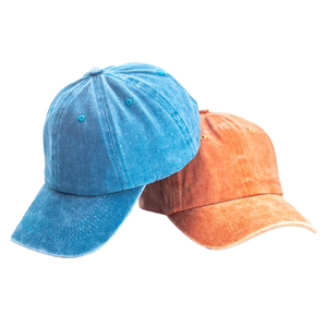 Enterprise Sports Meeting Baseball Cap for Children Denim Washed Soft Top Solid Color Curved Brim Duckbill Sun Hat for