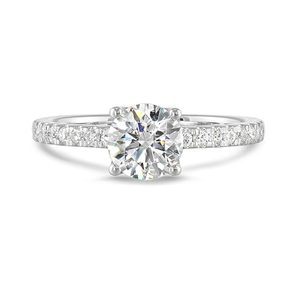 Bague de fiançailles SGARIT certifiée IGI avec diamant de laboratoire de 3 carats pour femme, bague en or blanc 14 carats avec pierres latérales, bague de mariage - Product Image 1