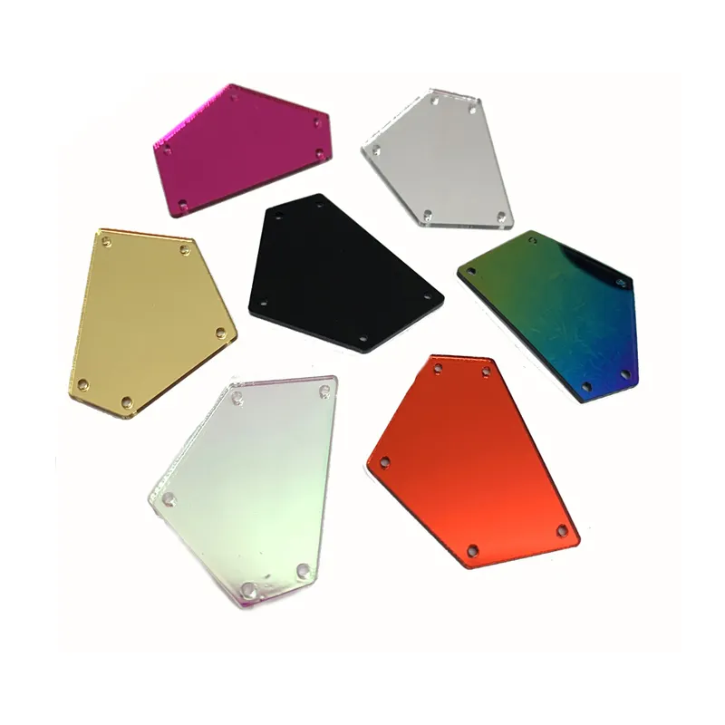 Single Shape 500 PCS Mix 10 Farben Acryl auf Spiegels tein Acryl geformten Stein auf Strass nähen