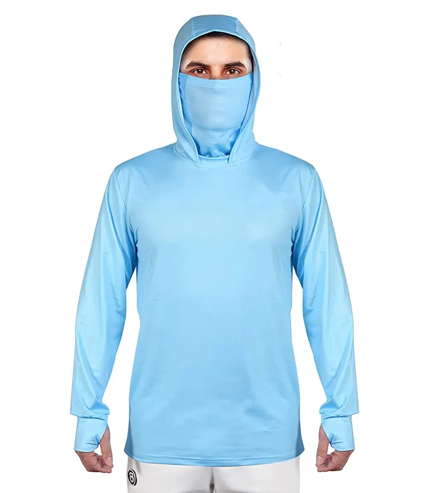 custom design fishing hoodie upf 50 hooded fishing shirt for men and women long sleeve fishing hiking shirt breathable moisture