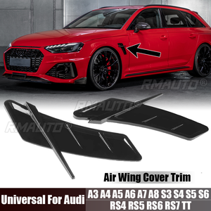 Autocollant universel de garniture de ventilation latérale de pare-chocs de voiture pour Audi A3 A4 A5 A6 A7 RS3 RS4 RS5 RS6 RS7 S3 S4 S5 S6 Q3 Q5 TT - Product Image 1