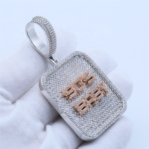 Collar con Colgante Cuadrado de Alta Calidad, Estilo Hip-Hop, con Letras Personalizadas - Product Image 4