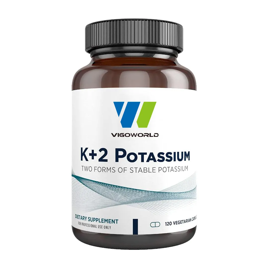 K + 2 kapsul Kalium suplemen Herbal dengan bicarbonat dan Glycinate untuk perawatan tekanan darah sehat