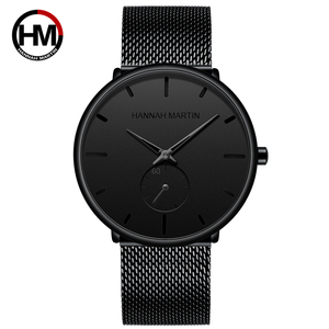 Montre à quartz pour homme Hannah Martin, best-seller, style sport business, boîtier en alliage, bracelet en acier inoxydable, 20 mm, étanche, petit cadran - Product Image 6
