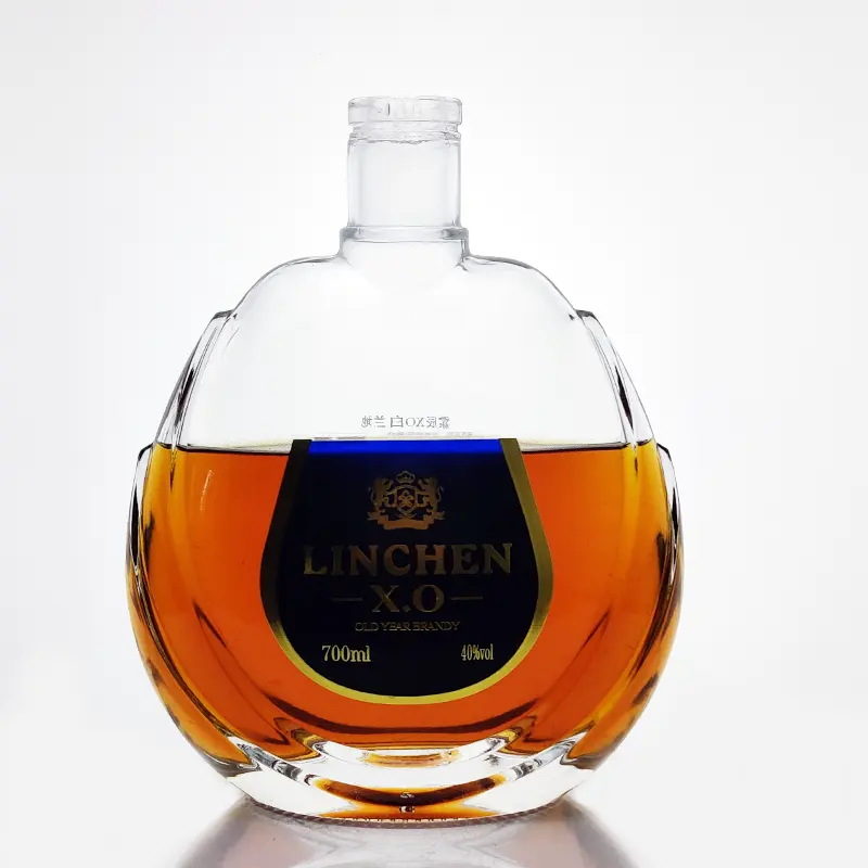 Tiansheng — bouteille en verre de 700 ml, vente en gros, carrosserie de luxe unique, vide, impression de marque, de haute qualité,