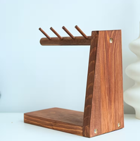 Porte-clés en bois massif écologique personnalisable avec crochet en laiton, support de rangement sur pied pour articles divers et téléphone, élégant pour couloir