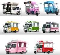 Camion de restauration mobile avec cuisine complète, camions de crème glacée, chariot électrique de haute qualité, congélateur de présentation pour la vente au détail de nourriture, hôtels