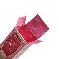 Vente en gros personnalisée jolie boîte d'emballage cosmétique en papier cils roses avec impression de logo boîte rose avec crochet