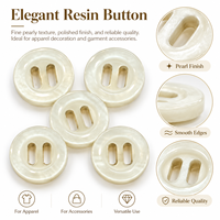Kancing Resin Dua Lubang Warna Putih Mengkilap untuk Tas Tangan, Dompet, Butik, Detail Desain Tekstil (Pesanan Khusus)