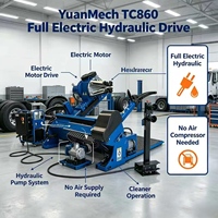 YuanMech Super Entièrement Automatique TC860 Démonte-pneus Électrique Hydraulique pour Pneus Miniers OTR 14-60 Pouces Max 2000kg Machine de Réparation de Roues Lourdes
