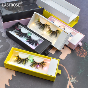 Boîtes de vendeurs de cils en gros étui à cils papillon cils en vison 25mm fenêtre papillon ruban rose emballage boîte à cils - Product Image 6