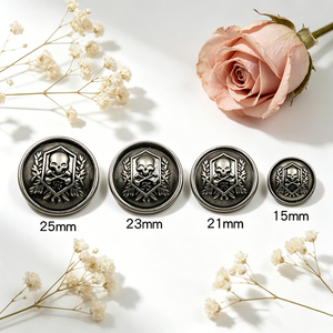 Handmade Eco-Friendly Decor Round Zinc Alloy 2-Holes <b>Buttons</b> High Polished Gold Plated Custom Embossed Logo Brass Shank Craft - Product Image 1