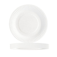 Assiettes à papier jetables blanches 5 ''6'' 7 ''8'' 9 ''10'' pour mariage et fêtes d'anniversaire