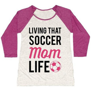 Maglietta da Baseball Tri-Blend femminile che vive quella vita di mamma calcio - Product Image 2