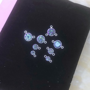S925 gümüş 3-6mm çok renkli İpucu alt zirkon boncuk Charms küçük kristal kolye ile 1/2/3 yüzükler DIY takı bulguları - Product Image 5