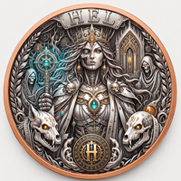 Pièce de monnaie Hel Norse Goddess en cuivre fin 999 de 5 oz, haute relief, couleur UV, effet proof-like, cadeau pour les fans de Dark Fantasy, artisanat métallique