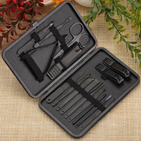 Kit professionnel de soins des ongles en acier inoxydable 16 pièces pour hommes et femmes, ensemble de manucure et pédicure avec boîte de luxe en cadeau