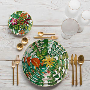 Juego de Vajilla de Porcelana China de Grado Alimenticio, Ecológico, con Diseño de Plantas Tropicales, Personalizable al por Mayor, para Hoteles, Bares y Restaurantes - Product Image 4