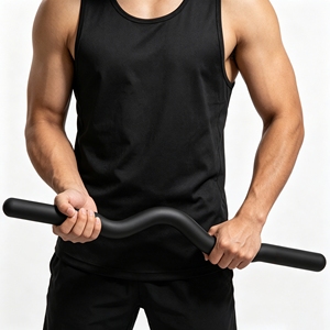 Customizable Silicone Coating Anti-slip Curl Bar <b>Strength</b> <b>Training</b> Working Out Curl Bar Weightlifting Universal Beam for Yoga - Product Image 1