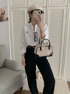 Camisa de Mujer con Estampado Animal Vintage, Ecológica, Transpirable, Tejida, para Uso Diario, Manga Larga, Cuello Camisero, Corte Holgado - Product Image 3