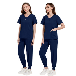<span class=keywords><strong>Manteau</strong></span> court imprimé en sergé pour médecin et personnel hospitalier, en polyester et élasthanne, option logo personnalisé, uniforme de travail unisexe pour l'extérieur, été - Product Image 1