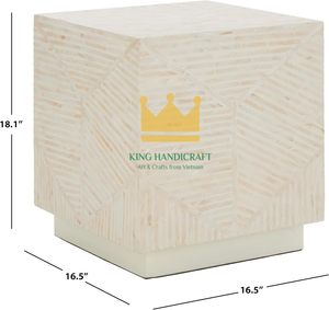 Table de chevet en nacre faite à la main pour chambre à coucher, salon, bureau - Product Image 2