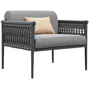 Sillón de Ratán para Exteriores, Estructura de Aleación de Aluminio, Resistente al Agua y a los Rayos UV, Sillón de Jardín de Estilo Contemporáneo y Duradero - Product Image 2