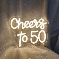 50 yıl için Cheers Neon burcu LED duvar dekor yıldönümü doğum günü partisi ev oturma odası Bar Pub restoran kutlama