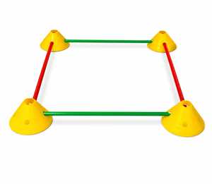 Ensemble de cônes d'entraînement jaunes avec barres d'obstacles pour l'entraînement de vitesse au football, au soccer, au cricket, pour les enfants débutants - Product Image 1