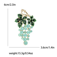 Nouvelle Broche Élégante en Métal Doré avec Strass et Motif Raisin Creux, Idéale pour Tenues Quotidiennes Décontractées